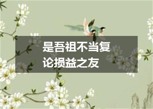 是吾祖不当复论损益之友