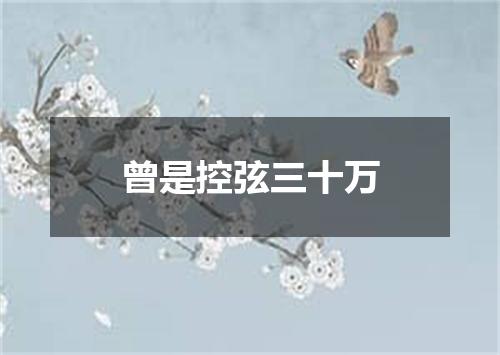 曾是控弦三十万