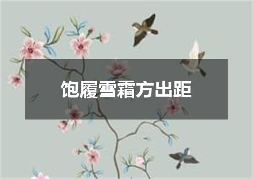 饱履雪霜方出距
