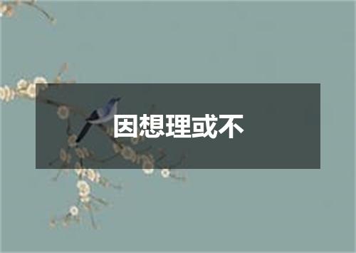 因想理或不