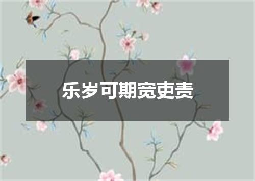 乐岁可期宽吏责