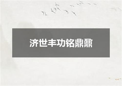 济世丰功铭鼎鼐