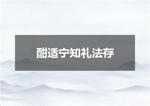 酣适宁知礼法存