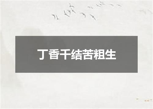 丁香千结苦粗生