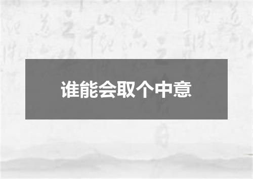 谁能会取个中意