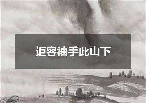 讵容袖手此山下