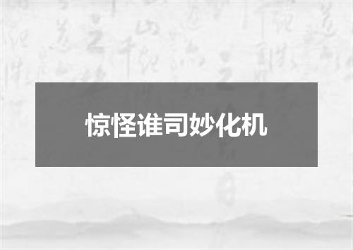惊怪谁司妙化机