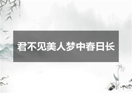 君不见美人梦中春日长