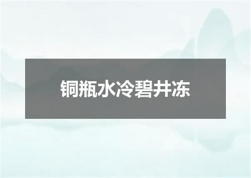 铜瓶水冷碧井冻