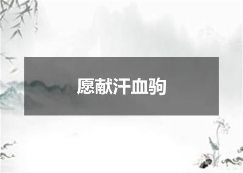 愿献汗血驹