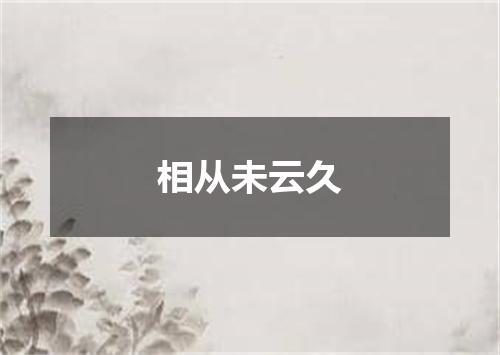 相从未云久