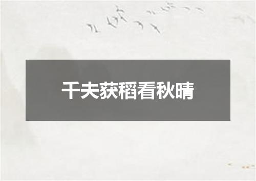 千夫获稻看秋晴