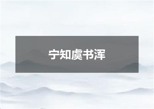 宁知虞书浑