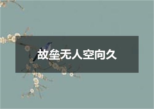故垒无人空向久