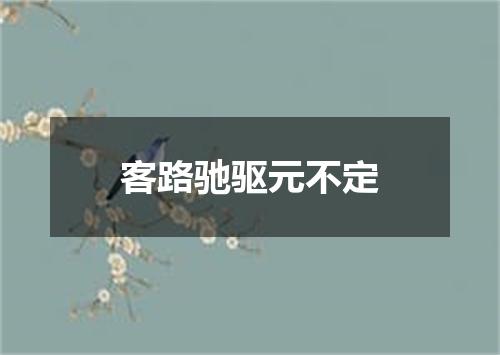 客路驰驱元不定