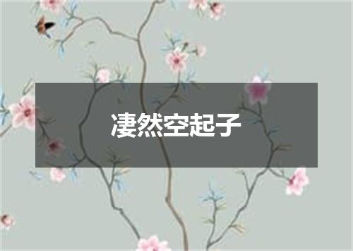 凄然空起子