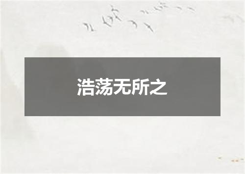 浩荡无所之