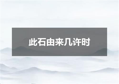 此石由来几许时
