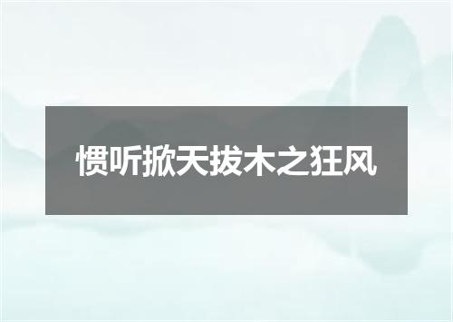 惯听掀天拔木之狂风