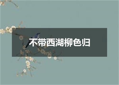 不带西湖柳色归