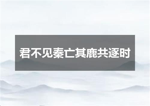 君不见秦亡其鹿共逐时