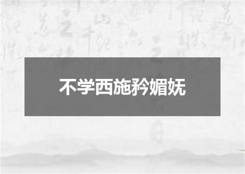 不学西施矜媚妩
