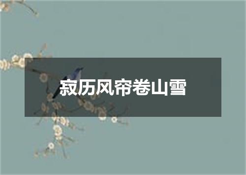 寂历风帘卷山雪