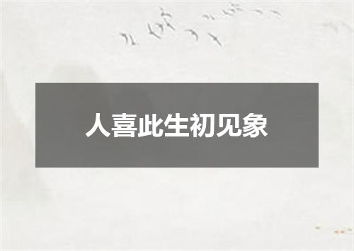 人喜此生初见象
