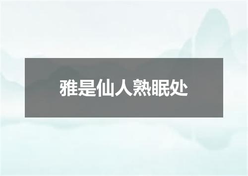 雅是仙人熟眠处