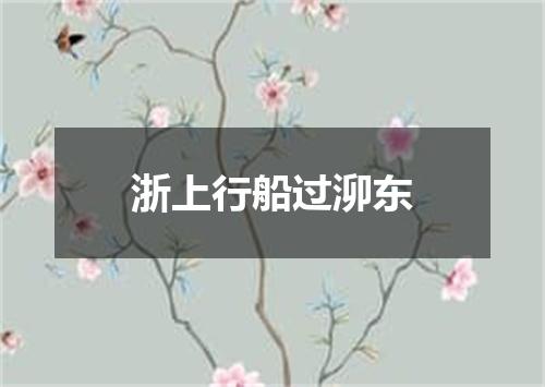 浙上行船过泖东