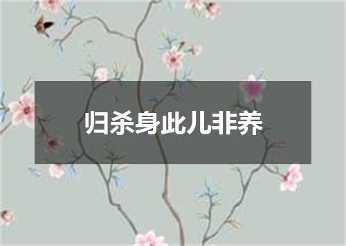归杀身此儿非养