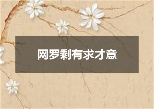 网罗剩有求才意
