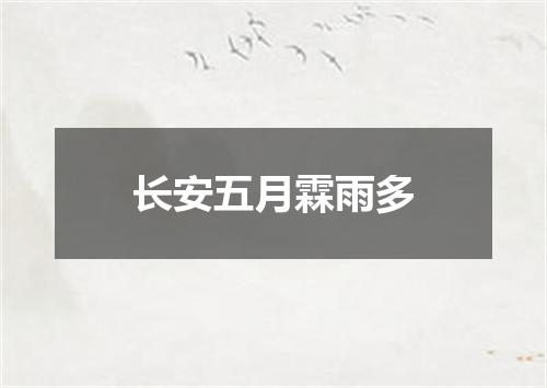 长安五月霖雨多