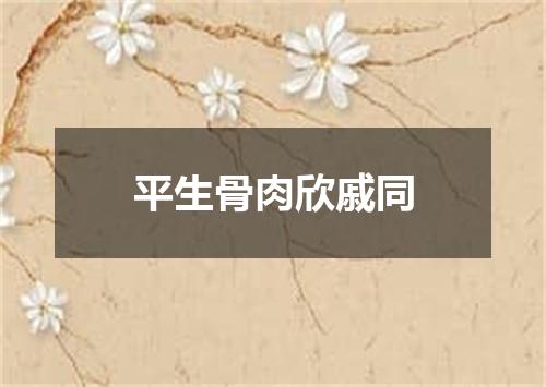 平生骨肉欣戚同