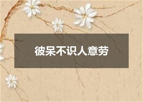 彼呆不识人意劳