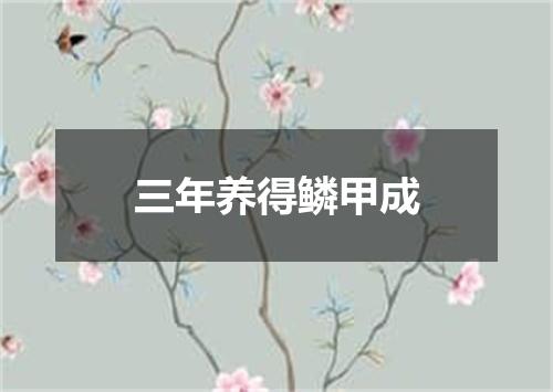 三年养得鳞甲成