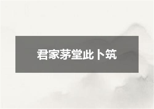 君家茅堂此卜筑