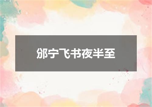 邠宁飞书夜半至