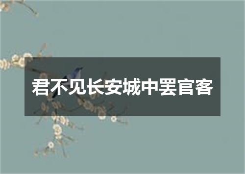 君不见长安城中罢官客