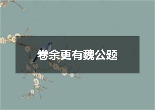 卷余更有魏公题