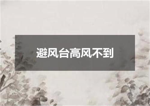 避风台高风不到