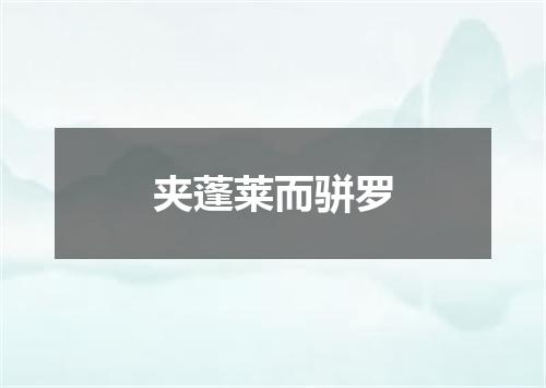 夹蓬莱而骈罗