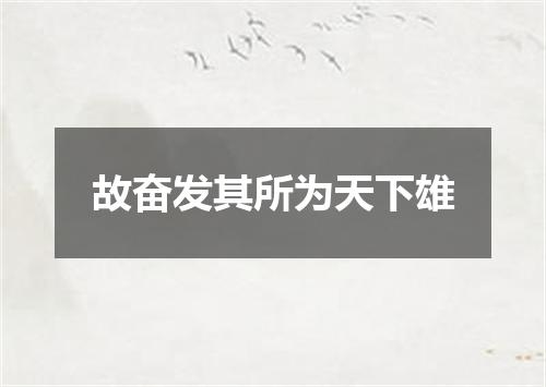 故奋发其所为天下雄