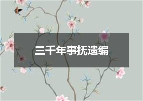三千年事抚遗编