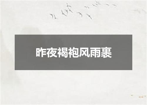 昨夜褐袍风雨裹