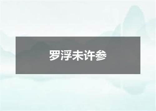 罗浮未许参