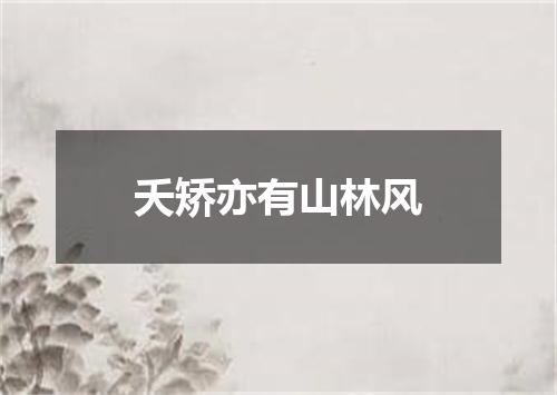 夭矫亦有山林风