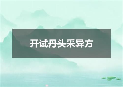 开试丹头采异方