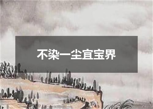 不染一尘宜宝界