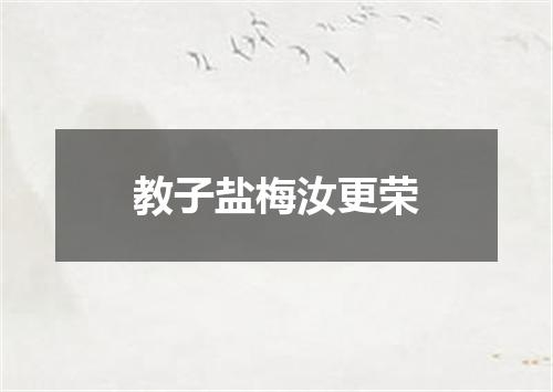 教子盐梅汝更荣